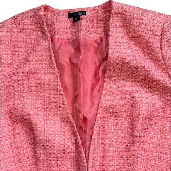East 5th Tweed 3/4 Sleeve Blazer/Jacket-Pink-Large-NWT - Picture 3 of 8